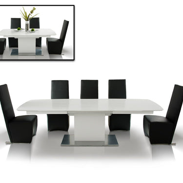 AX Centro White Crocodile Dining Table