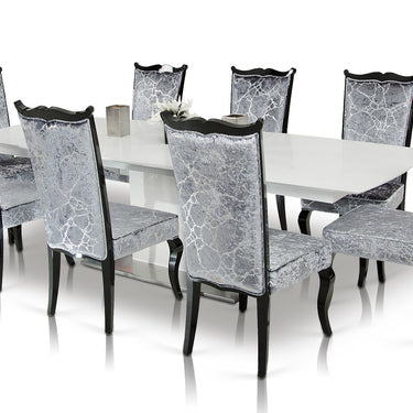 AX Centro White Crocodile Dining Table