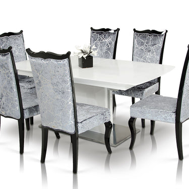 AX Centro White Crocodile Dining Table