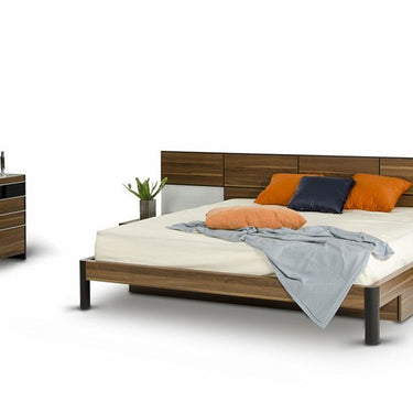 California King Rondo Platform Bed with Nightstands Storage with Light