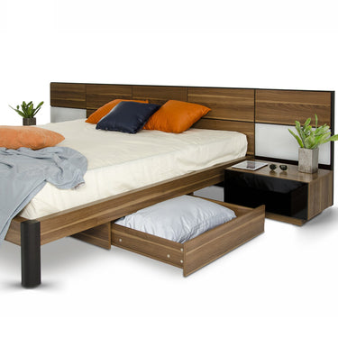 Rondo Platform Bed with Nightstands, Storage with Light