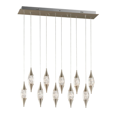 Finesse Decor Shinny Teardrops Rectangular Chandelier Matte Nickel