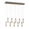 Finesse Decor Shinny Teardrops Rectangular Chandelier Matte Nickel