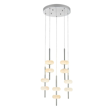 Finesse Decor Spanish Alabaster Round Chandelier Chrome
