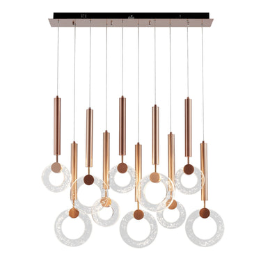 Finesse Decor Glitter Rings 10 Heads Chandelier Bronze
