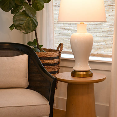 Elijah rechargeable lamp, Ivory & Brass – view 4