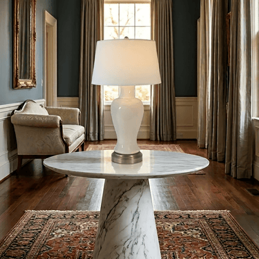 Elijah rechargeable lamp, Ivory & Nickel – view 5