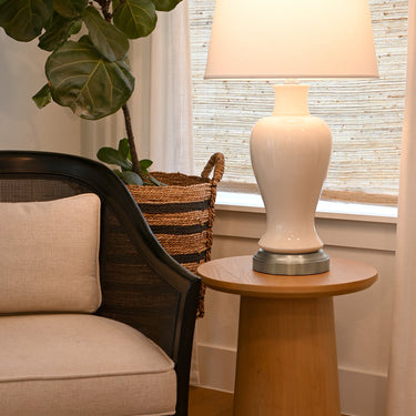 Elijah rechargeable lamp, Ivory & Nickel – view 4