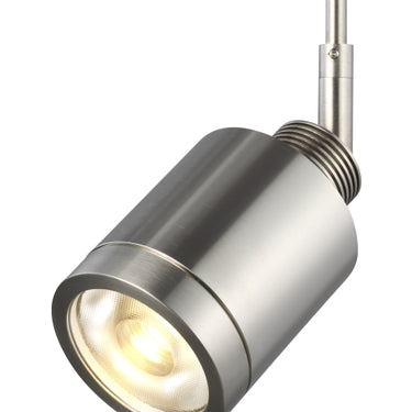 Tellium spotlight head in Satin Nickel with 360 degree rotation for precise MR16 accent and display lighting