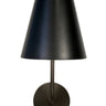 Emily Cordless Wall Sconce Black Metal Shade by Modern Lantern mounted on a modern living room wall