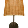Emily rechargeable lamp, Black with Rattan Shade