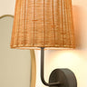 Emily Cordless Wall Sconce with Black Rattan Shade by Modern Lantern