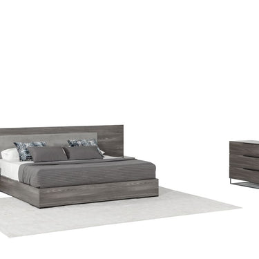 California King Nova Domus Enzo Italian Grey Oak & Fabric Bedroom Set