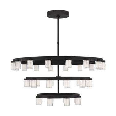 Statement Lighting: Extra Large Three-Tier LED Chandelier by Visual Comfort, Black