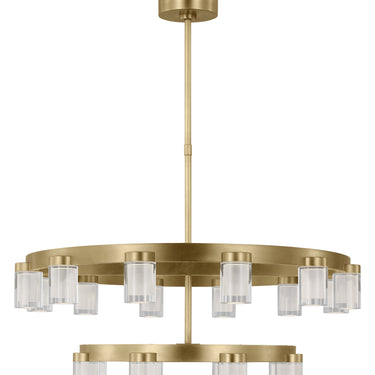 Visual Comfort KWCH19827 Esfera 32 Inch Double Tier Statement Chandelier in Brass Finish