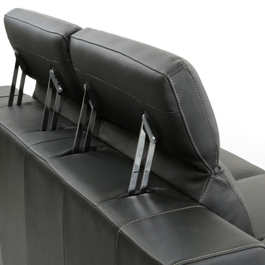 Lamod Italia Evergreen Black Italian Leather Sofa Set