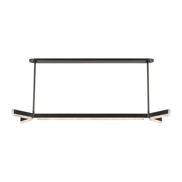 Bronze Linea 55" LED linear chandelier by Visual Comfort, featuring a sleek design and integrated lighting for contemporary homes.