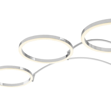Finesse Decor LED Three Ring Hong Kong Arc Floor lamp Chrome, Not Dimmable