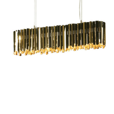 Linear chandelier, Polished Brass finish | Facet Lozenge by Innermost