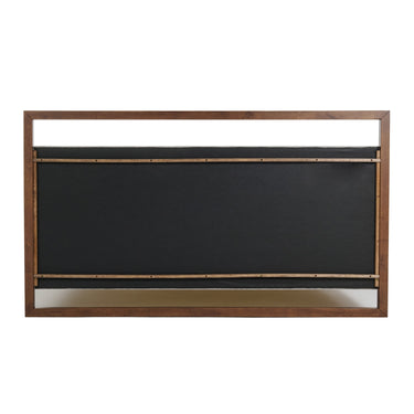 California King Nova Domus Falcor Grey Fabric & Walnut Veneer Bed