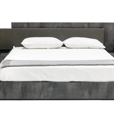 Nova Domus Ferrara Volcano Oxide Grey Bed with Nightstands