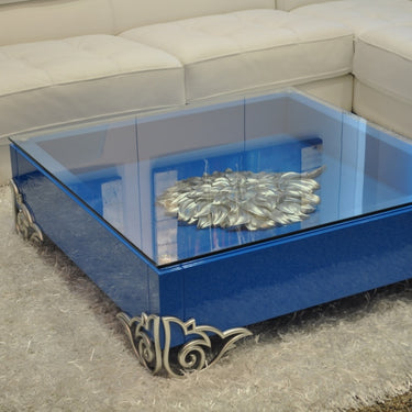 LS538 Emma White Coffee Table with Glass Top