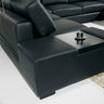 T35 Black Genuine Leather Sectional with Light