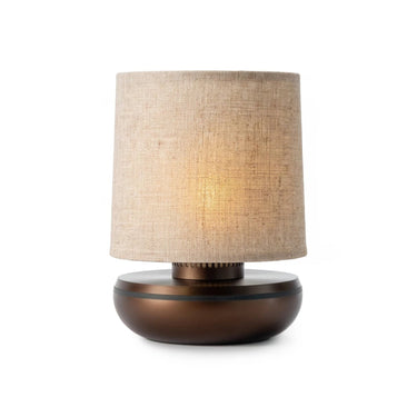 Humble Firefly V2 Rechargeable Lamp – Bronze with Beige Linen Shade