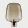 Lodes Flar lamp with Champagne steel base and Honey hand-blown glass diffuser
