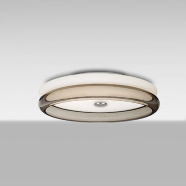 Topper 12 with Opal/Smoke rings, glowing | Besa Lighting