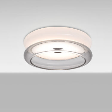 Topper 8 with Opal Glossy/Clear rings, glowing | Besa Lighting