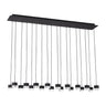 Elegant rectangular LED chandelier in nightshade black for upscale kitchens, dining areas, or hotel lobbies