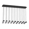 Modern Linear 27-Light LED Chandelier in  Nightshade Black – Gable by Visual Comfort 