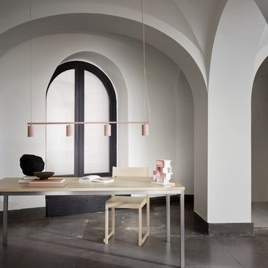 Linear pendant, Blush, styled in a room | Donna by Pholc