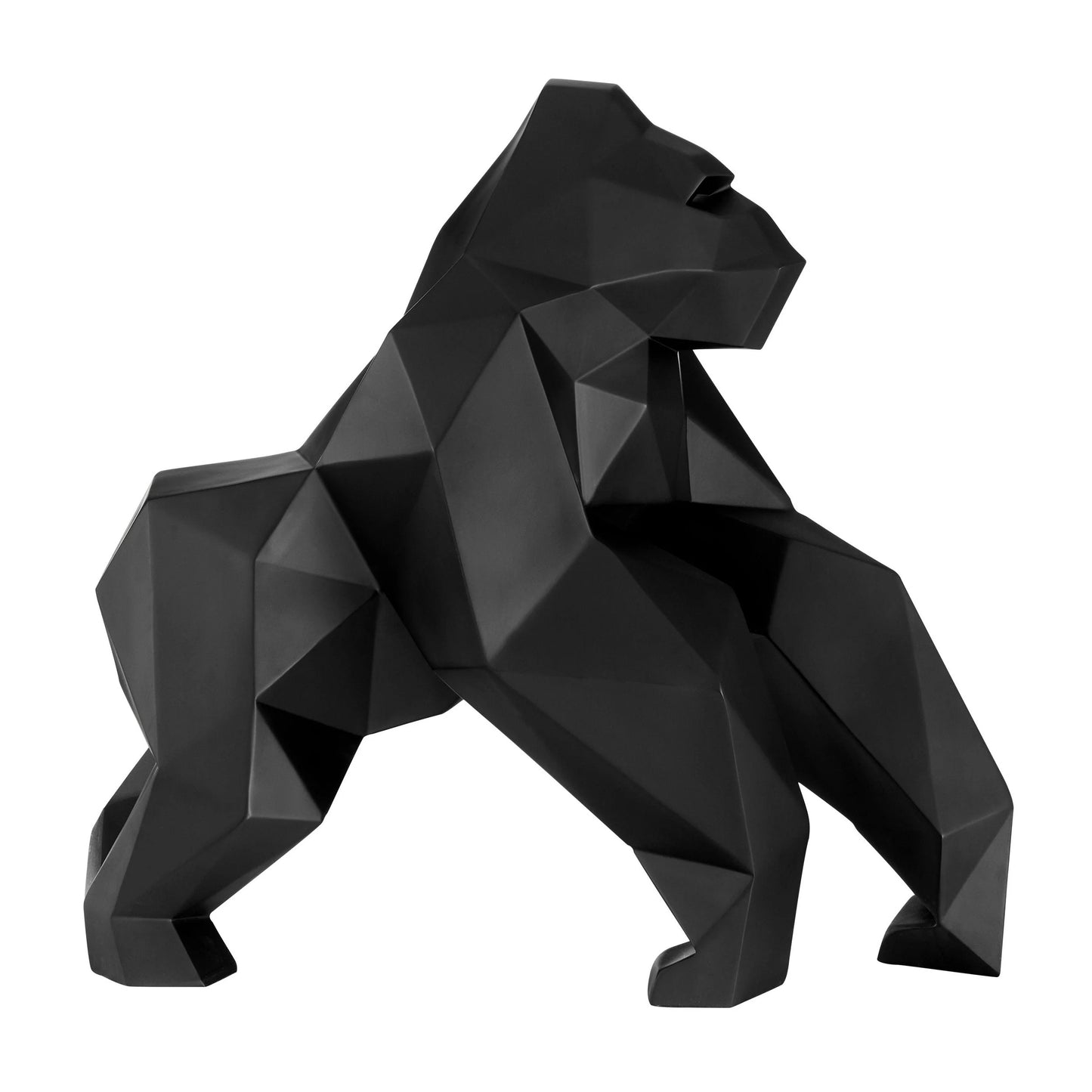 Finesse Decor Geometric Ape Sculpture Matte Black 1