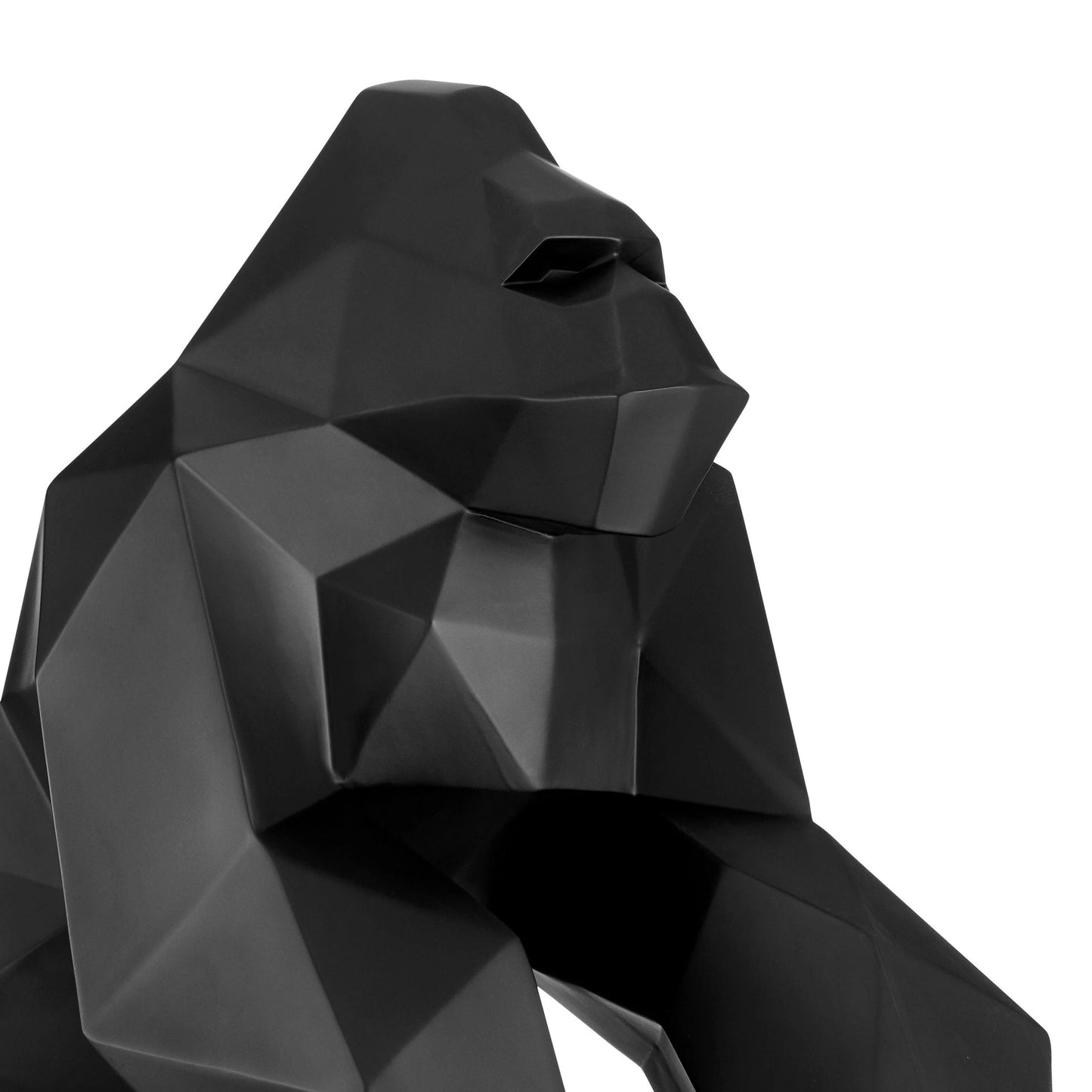 Finesse Decor Geometric Ape Sculpture Matte Black 3