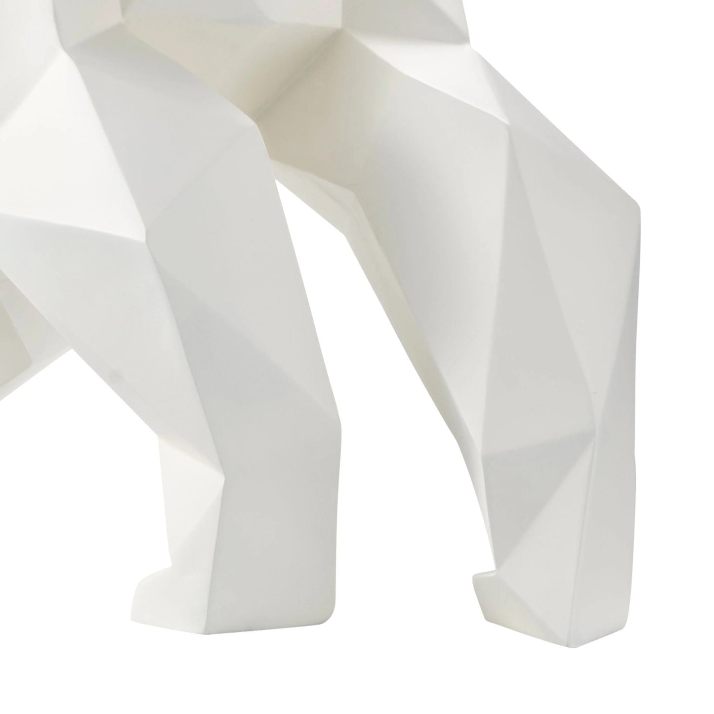 Finesse Decor Geometric Ape Sculpture Matte White 4