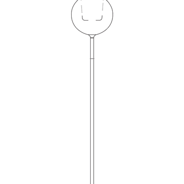 Technical drawing of the Penta Glo floor lamp with dimensions