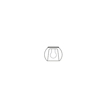 Technical drawing of the Penta Glo Mini wall and ceiling light with dimensions