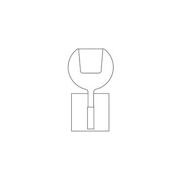 Dimensions drawing of the Penta Glo Mini wall sconce, 5.1 in wide, 11 in high, 5.9 in projection