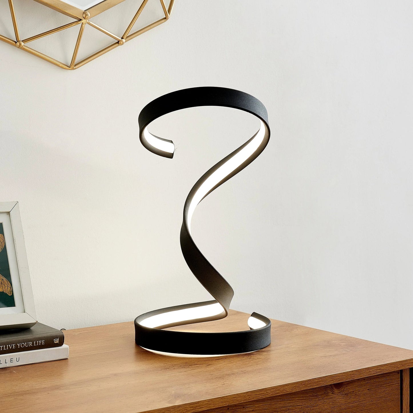 Hamburg Black Table Lamp in LED Strip and Dimmable Switch 3