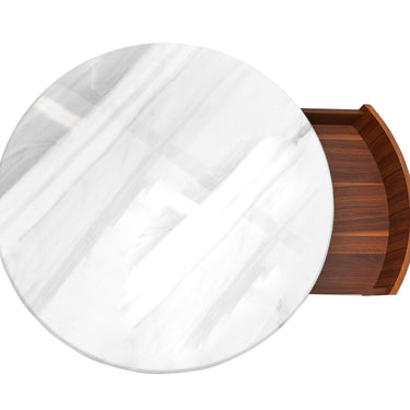 Nova Domus Hilton Walnut & White Marble Round Coffee Table