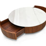 Nova Domus Hilton Walnut & White Marble Round Coffee Table