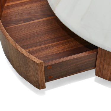Nova Domus Hilton Walnut & White Marble Round Coffee Table