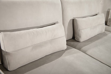 Lamod Italia Hollywood Italian Light Grey Leather RAF Chaise Sectional Sofa