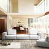 Lamod Italia Hollywood Italian Leather White Sectional with Armless Seat with No Back