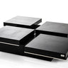 Horizon Black Crocodile Coffee Table with Pull Out Squares