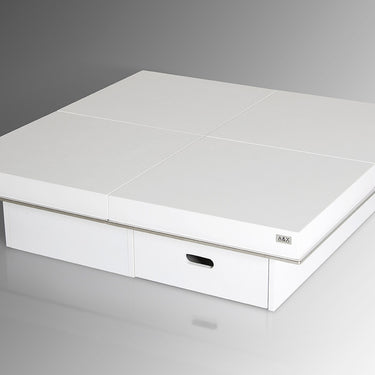 Horizon White Crocodile Coffee Table with Pull Out Squares