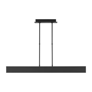 Nightshade black LED linear pendant light for residential dining and commercial workspaces