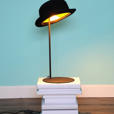 Bowler hat table lamp, on a stack of books | Jeeves by Innermost